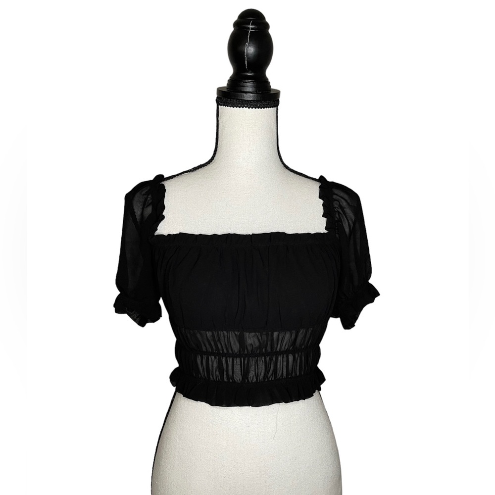Forever 21 Black Sheer Crop Top